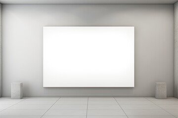 One blank Canvas on a wall, art mockup, luxurious artistic setup to showcase paintings