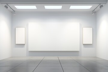 Blank Canvas on a wall, art mockup, luxurious artistic setup to showcase paintings