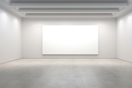 One blank Canvas on a wall, art mockup, luxurious artistic setup to showcase paintings