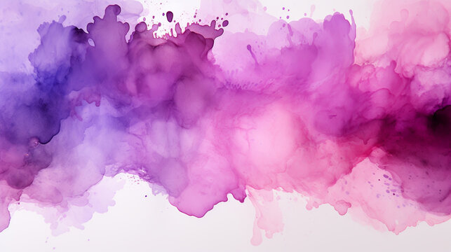 Lilac, Violet, Purple Abstract Watercolor Background Texture. High Resolution Colorful Watercolor Texture For Cards, Backgrounds, Fabrics, Posters. Hand Draw Backdrop