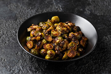 Roasted Brussels sprouts with parmesan cheese and garlic