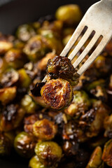 Roasted Brussels sprouts with parmesan cheese and garlic