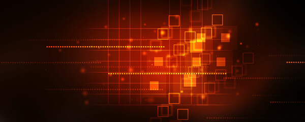 2d illustration Abstract futuristic electronic circuit technology background