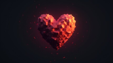 pixelated heart very realistic.Generative AI