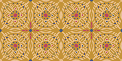 .Vintage seamless abstract floral pattern in Moroccan style. Vintage seamless pattern.