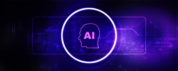 2d illustration Artificial Intelligence (AI) concept
