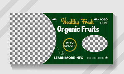 Abstract fast food billboard banner design template.