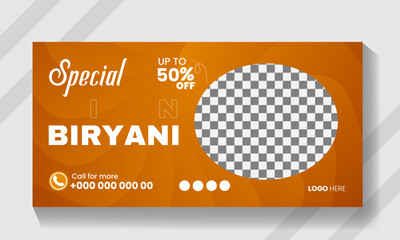 Abstract fast food billboard banner design template.