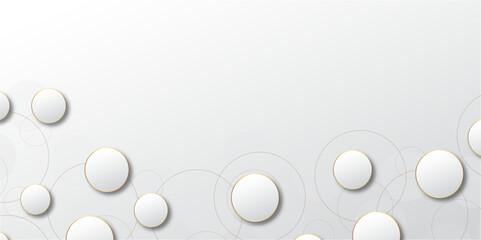 Modern geometric shapes white and grey circle background. White background texture pattern or wallpaper Design decoration concept for web layout, poster, banner, app background business presentation.
