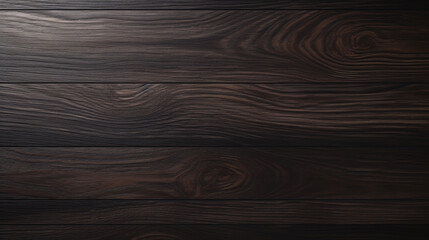 Texture of dark old wood. Charred and burnt old Board with knots. Wide burned board texture close-up, panoramic banner.
