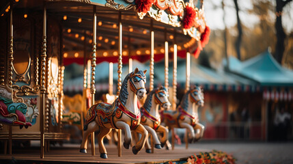 Empty/lonely Carousel with lights