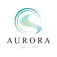 aurora logo design icon illustration vector template