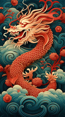 Chinese new year banner, abstract oriental background