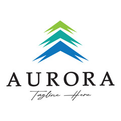 aurora logo design icon illustration vector template