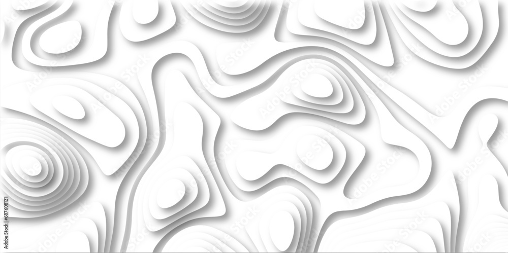 Poster Topographic map. Geographic mountain relief. Abstract lines background paper texture Imitation of a geographical map shades .Topographic contour lines vector map seamless pattern vector illustration.
