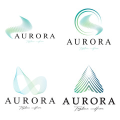 aurora logo design icon illustration vector template