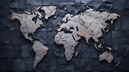 grunge map of the world