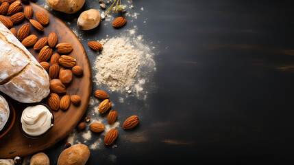 Food and baking gluten free ingredient. Cereals and flours coarse, corn flour, buckwheat flour, chickpeas flour