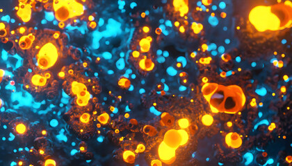 Molten glowing abstract lava blobs