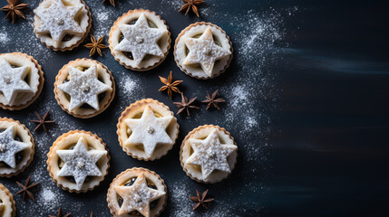 Obraz na płótnie Canvas Christmas or New Year pastries. Christmas mood. Winter Holidays Concept. Light background. Selective focus