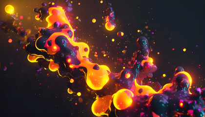 Obraz na płótnie Canvas Molten glowing abstract lava blobs