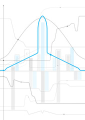 Avia transport. Airplane outline illustration for your project. Gray and blue lines image on white background. Vector design art - obrazy, fototapety, plakaty