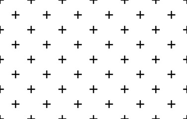 Crosses, pluses simple minimalist decorative geometrical vector seamless pattern - obrazy, fototapety, plakaty