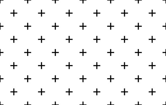 Crosses, pluses simple minimalist decorative geometrical vector seamless pattern
