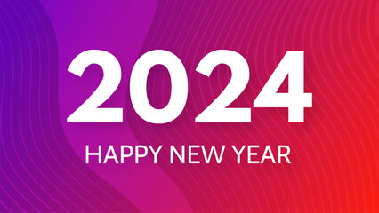 2024 Happy New Year on colorful background
