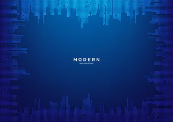 Modern blue city background New Trend. Abstract smooth line high tech frame. Concept technology, futuristic, Ai, network, business, online, financial, presentation, cover, advert