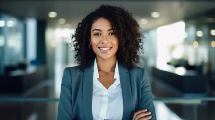 Foto op Plexiglas beautiful black woman businesswoman headshot portrait, business, career, success, entrepreneur, marketing, finance, technology, diversity in the workplace © Artistic Visions