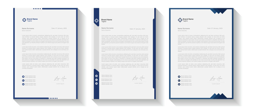 corporate modern letterhead design template with yellow, blue, green and red color. creative modern letter head design template for your project. Modern Business Letterhead Design Template, Abstract