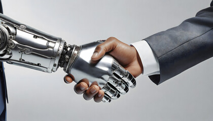Human and humanoid robot handshake