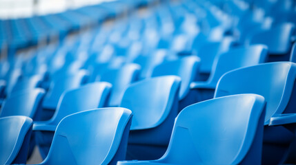 Fototapeta premium tribune with blue chairs