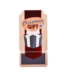 Christmas gift label ornament isolated on transparent background. PNG