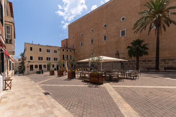 Church of Santa Maria de Ma&oacute; in the town of Mahon on the Plaza de la conquesta on the Spanish island of Menorca.