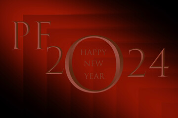 PF 2024 - wishes for the new year 2024 on a red background