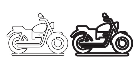 motorcycle icon vector illustration set