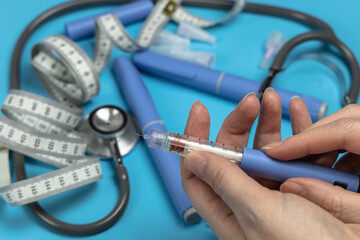 Ozempic Insulin injection pen or insulin cartridge pen for diabetics.