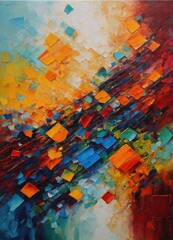 Fototapeta premium Abstract painting Colorful background