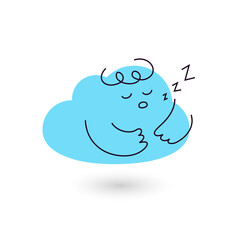 Cloud Cartoon Character Snoring