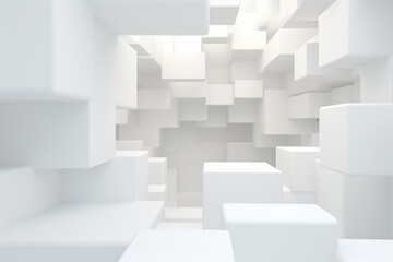 Abstract White Architecture Construction Background. 3d Render Illustration Design, Abstract white geometric background, 3D render, AI Generated
