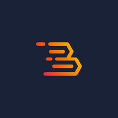abstract letter B speed logo