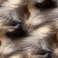 Chinchillas or fox fur. Seamless winter background. 