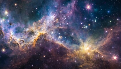 Fototapeta premium glowing huge nebula with young stars space background