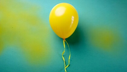 yellow balloon on color background celebration time