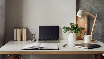 workspace home office desk supplies on office workplace