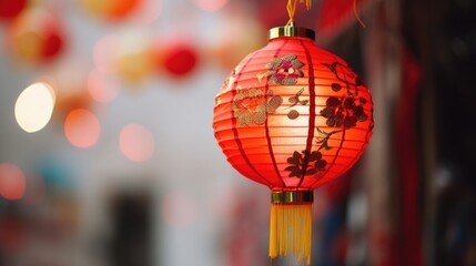 Chinese lantern traditional Asian style. Festive background for Lunar New Year. Lantern Festival