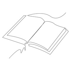 Book one line continuous outline vector art drawing and simple minimalist design