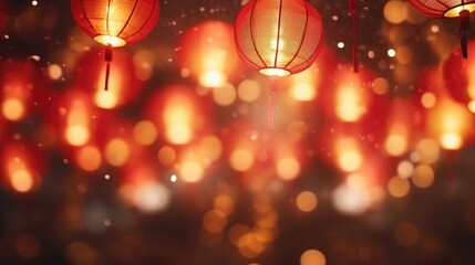 Chinese lantern traditional Asian style. Festive background for Lunar New Year. Lantern Festival - obrazy, fototapety, plakaty